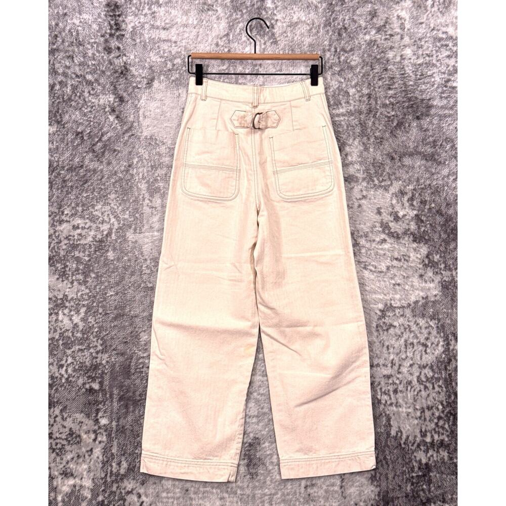 Free People Wide Leg High-Rise Pants in Cream